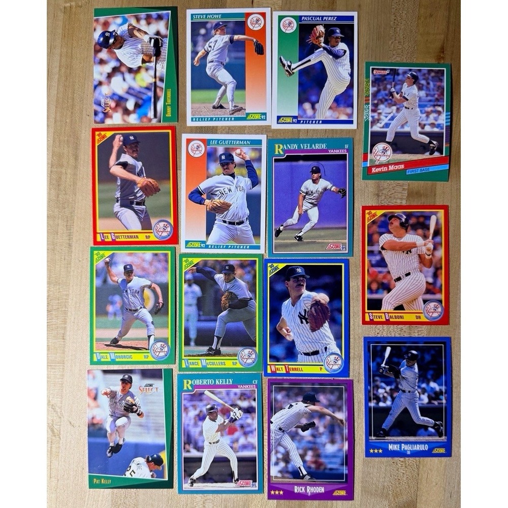 New York Yankees 15 Card Baseball Lot 1990-92 Score Donruss Select Vintage